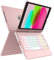 MMK Funda Teclado para iPad 9 Generacion 10.2 2021 con Touchpad, Giratoria de 360° & 7 Teclas retroiluminadas de Color & Conexión inalámbrica Bluetooth con Ranura de Lápiz, para iPad 10.2 9ª/8ª/7ª
