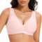Deyllo Soutien Gorge sans Armature Invisible T-Shirt Brassiere Sport Femme Push Up Grande Taille Comfit Lingerie Rose XL