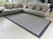TEJIDOS EL MUNDO Alfombra vinilica de Tejido Trenzado de Alta Gama Lavable Antideslizante Alfombras vinilicas Resistentes para Salon Cocina baño - 170x240 cm., Border-Gris