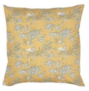 IB Laursen [W0725] Kissenbezug Anne Mustard m/weißen und grünen Blumen, B: 50 L: 50