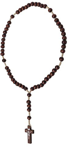 Tixiyu Rosenkranzperlen, Holzrosenkranz Universeller Handgefertigter Kreuzgebets-Rosenkranz aus Holz das Katholische Christentum