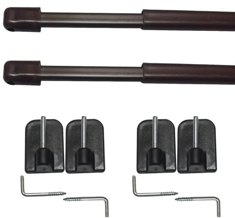 HDTL 2x Vitragenstange Scheibenstange Gardinenstange Ausziehbar Teleskop Stange 60cm - 100cm Braun