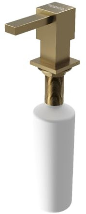 TEKA PS111-BN - Dispensador de Jabón PVD Minimalista 350 ml, para Fregaderos, Exclusivo y Elegante, se Adapta al Diseño de Cualquier Cocina, Fácil Limpieza, de Acero Inoxidable, Color Dorado Latón