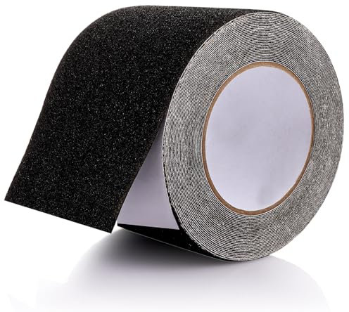 ASelected Heavy Duty Anti Slip Tape 10 M x 10 Cm Grip Tape High Traction for Steps Safety Non Slip Strips for Stair Treads Outdoor, Indoor, 80 Grit, Black