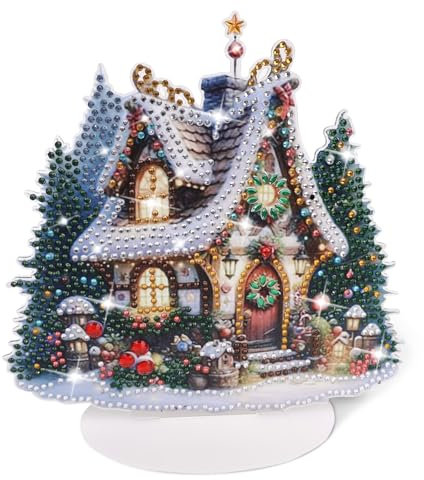 GADITIEK Diamond Painting Weihnachten Neu Erwachsene Beidseitig DIY, 5D Weihnachten Diamant Painting Weihnachtsdeko, Kristall DIY Diamant Innen Weihnachts Tischdeko Geschenk (Weihnachtsbaumhaus)