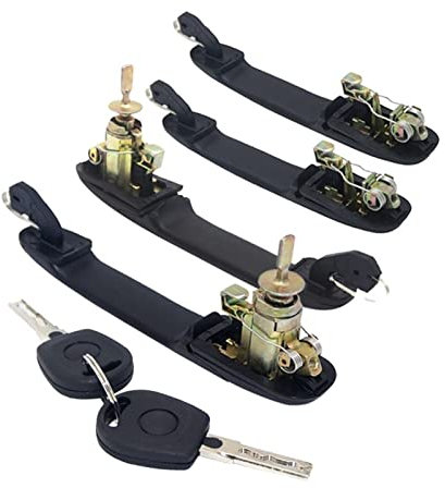 Pexorin KOMPLETTES Set 4-teiliger Türgriff vorne hinten Links rechts mit Schlosszylinder, for VW, for Sharan, 1995–2010, 33 mm Stiftlänge Autotürschloss-Zylinder