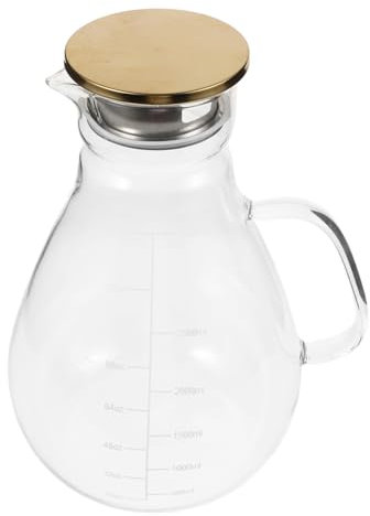 CONGARTENO Jarra De Vidrio Resistente Jarra De Agua Con Tapa Para Té Helado Capacidad Grande