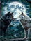RICUVED Bricolage Loup Diamond Painting,5D DIY Lune Diamant Painting Kit Complet,Animaux Peinture Diamant Artisanat Strass Painting pour Adultes, Enfants, Décoration Intérieur 30x40cm