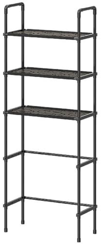 Lamppdcor 59 Inch Tall Over Washing Machine Storage Unit, 3-Tier Freestanding Bathroom Shelf Organizer Non-Slip
