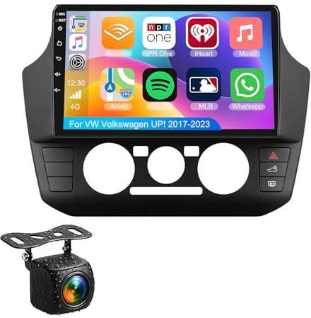 DAEFAG Android 14 Autoradio 2Din GPS Navi für VW Volkswagen UP! 2017-2023 9 Zoll Auto Bildschirm Radio mit Bluetooth 5.0 Carplay Android Auto WiFi 4G DSP SWC MIC+ AHD Rückfahrkamera(S-1(2G+32G))
