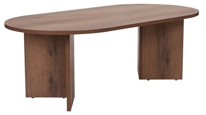 Stilvoller Couchtisch in Walnuss, 119 x 60 x 40 cm | 100% melaminbeschichtete Spanplatte, 18 mm dick | perfekt für Moderne Wohnzimmer & gemütliche Räume, Light Walnut