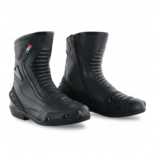 BI ESSE -Stivali Moto In Pelle,Scarpa Per Motocicletta Impermeabile,Traspiranti,Stivaletti Invernali Strada,Protezione Caviglia (Nero, 41, Sistema Taglie Calzature EU, Adulto, Numero, Media, 41)