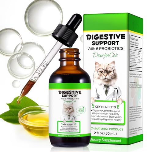 Cat Constipation Relief Drops - 100% Natürliches Probiotisches Flüssigpräparat für Katzen & Kätzchen, Unterstützt die Verdauungsgesundheit, Weichen Stuhl & Regelmäßigen Stuhlgang - Einfache Anwendung,