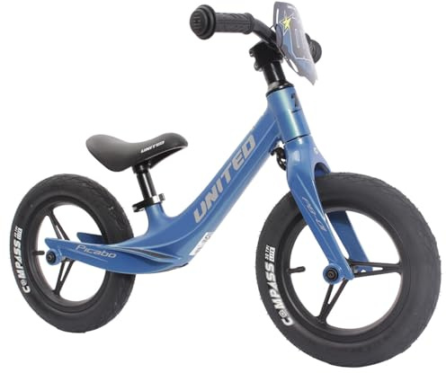 KHEbikes United Picabo 12 Zoll Laufrad – 2,9 kg – Magnesium Rahmen & Gabel – blau – ultraleichtes Kinder Pushbike – Balance Bike – 2025