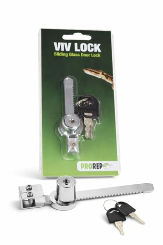 ProRep Viv Lock 100mm (Different Key) | Sliding Glass Vivarium Door Lock | Reptile & Amphibian Enclosure Security | Unique Key Locking System