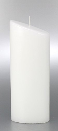 FVLFIL Kerze Oval, Weiss für Hochzeit, Taufe 23x9 cm - 8616 - Kerzenrohling Ellipse zum Basteln, Verzieren und Gestalten. Mit Karton zur Aufbewahrung.