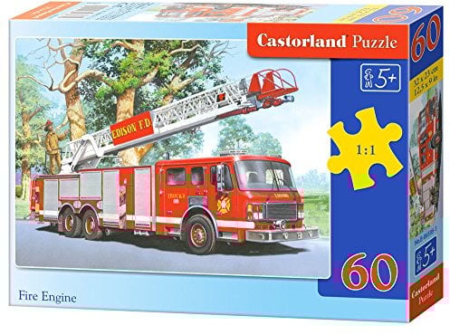 Castorland CSB06595 Classic Fire Engine Jigsaw Puzzle, 60 Pieces Set, Multicolour