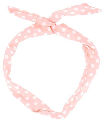 Haarband zum Binden – Haarband für Damen – Haarband Vintage – Haarband (Rosa mit weißen Punkten)