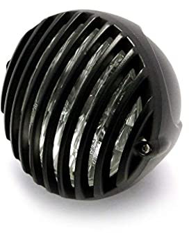 Alchemy Parts & Zubehör 4 1/2 12V 35W Mattschwarz Alu Retro Vintage Grill Scheinwerfer Motorrad - Überbackene Gehäuse