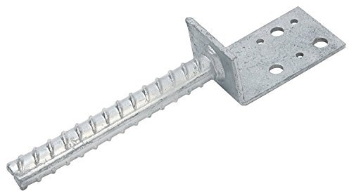 L - Pfostenträger 80 x 40 x 4 mm Stahl verzinkt 1 Stück - verzinkt 145mm Dolle