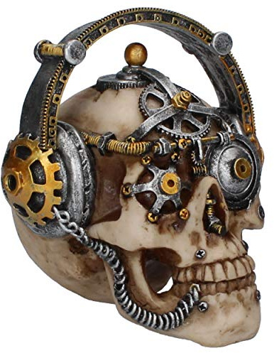 Nemesis Now Techno Talk Skull Small 14.5cm, Brown
