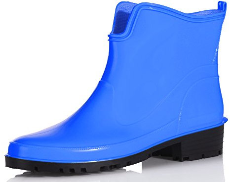 Ladeheid Stivaletti Donna in Gomma PVC Stivaletti Impermeabili da Donna Stivali Corti Eleganti in Gomma per la Pioggia per la Primavera e l'Autunno LA-930 (Blu 37 EU)