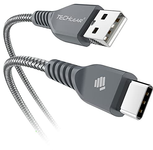 TECHGEAR Cable USB C (30cm), Fuerte Cable de Carga y Sincronización Compatible con Samsung S22,S21, S20, S10 S9 A02s A13 A53 A73 A50 A70 Note 20 10 9 8, Motorola, Huawei, Xiaomi, OPPO, LG, Sony ECC
