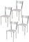 t m c s Tommychairs - Set 4 sillas Elegance para Cocina, Comedor, Bar y Restaurante, Estructura en Acero Cromado y Asiento tapizado en Polipiel Color Blanco