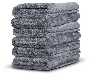 Adam's Borderless Mikrofaser-Handtuch, Kantenlos, Premium-Qualität, 480 g/m², 40,6 x 40,6 cm, Plüsch Mikrofaser, für die empfindlichsten Oberflächen 6 Pack BGT