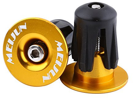 2 Fahrrad Lenker Enden Fahrrad Ersatzteile Aluminium Legierung Fahrrad Griff Bar Grips Plugs Kappen für Fahrrad-Zubehör, Gold