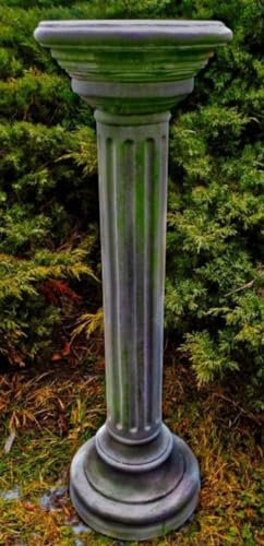 Casa Padrino Barock Gartendeko Säule Grau Ø 27 x H. 85 cm - Prunkvolle runde Gartensäule im Barockstil