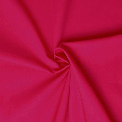 Coupon tissu popeline 100% coton - Tissu coton - Tissu popeline de coton (1m x 1m46, Fuchsia)