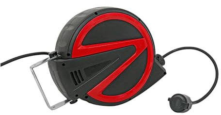 STIER Automatik Kabeltrommel, 20 m, 3G - 1,5, selbstaufrollend, praktisch für Werkstatt und Baustelle, robustes Gehäuse, effizientes Kabelmanagement für schnelle Arbeit