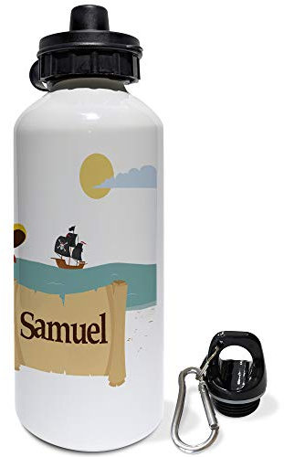 LolaPix Gourde pour Enfant Personnalisé avec Prenom. Cadeaux Personnalisés pour Enfants. Bouteille Inoxydable Aluminium Personnalisée. Pirates