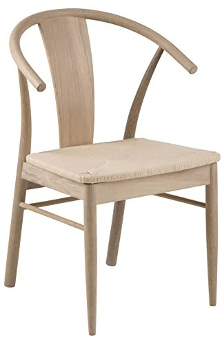AC Design Furniture Juna Esszimmerstühle 2er Set, Lounge Esszimmerstühle aus Holz im Skandinavischen Stil mit Gebogener Rückenlehne und Geflochtener Sitzfläche, Mid-Century-Möbel, Esszimmermöbel