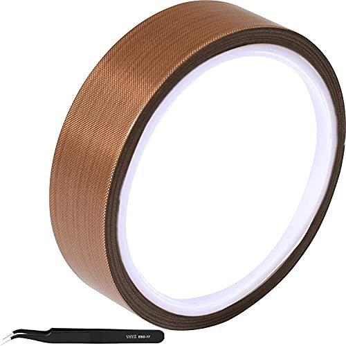 VISSQH 1 Stück teflonband selbstklebend, Hochtemperaturband, PTFE-Klebeband, High Temp Klebeband, Hitzebeständig bis 260°C, (25mm x 10m) für Vakuumiermaschine, Hand- oder Impuls-Versiegelungsgerät