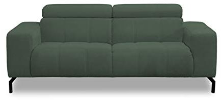 DOMO. collection Sofa Cunelli, 2er Couch mit Rückenfunktion, 2-Sitzer Garnitur mit Relaxfunktion, Polstersofa, 208 x 104 x 79 cm (BxTxH), grün
