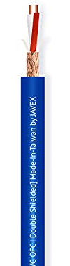 JAVEX Mikrofon symmetrischer Draht [sauerstofffreies Kupfer 99.9%, 90% Abschirmung] 24 Gauge, 20x0.12 mmx2 Kerne OFC-Kabel für professionelle Bühne, Konzert, Instrumental-Setup [100 Meter, blau]