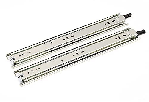 Schubladenführung Schwerlast, Schubladenauszüge Mit Verriegelung, Vollauszug Kugelführungen Teleskopschiene, für Warenregal Schränke Industrie Schublade,Tragkraft 68kg,1 Paar (60cm(24in))