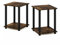 Furinno Simplistic Sofatisch, Couchtisch, Beistelltisch, mit 2 Ebenen, 2-er Set, Bernsteinkiefer/Schwarz
