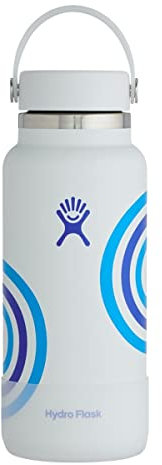 Hydro Flask Flex-Cap-Flasche mit Stiefel, wiederverwendbare Wasserflasche aus Edelstahl, vakuumisoliert, 900 ml, Weiß