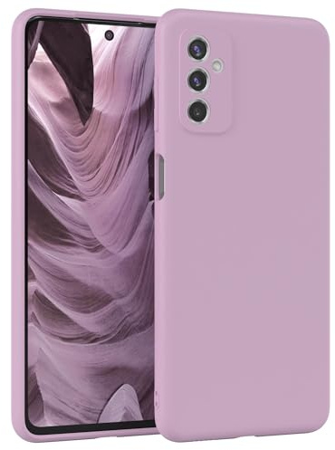 EAZY CASE - Silikonhülle für Galaxy M52 5G Hülle Silikon Case Violett weich stoßfeste Handyhülle Schutzhülle mit Kameraschutz Dünn Premium Schutz Cover TPU Phone Bumper in Pastell Flieder Matt