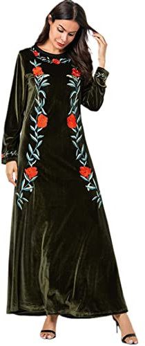 Robe Musulmane Longue Abaya Türkei Islam Arabisch Muslim Lang Hijab Kleid Kaftan Tesettur Elbise Vestidos Abayas Grünes Kleid XXL