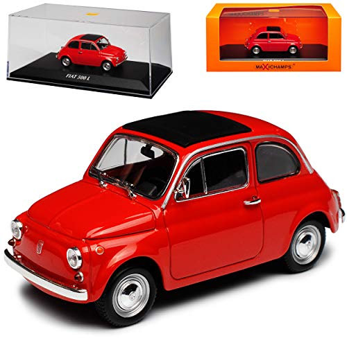 alles-meine.de GmbH FIAT 500 L Nuova Urmodell Rot 1957-1977 1/43 Minichamps Maxichamps Modell Auto mit individiuellem Wunschkennzeichen