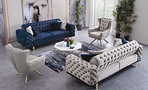 JV Möbel Chesterfield Sofagarnitur Couch Polster Set 4tlg. Garnitur Sofa Couchen