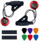 2 Stück – Kontaktmikrofon Piezo-Tonabnehmer Violine Mikrofon Pickup für Cello Banjo Ukulele Mandoline Gitarre Mikrofon Pickup mit 6 Gitarrenplektren