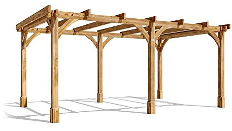 Dunster House Wooden Pergola Kit 5 x 3 Metres Leviathan Garden Plant Frame