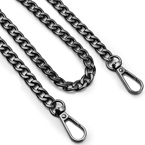 Correa de Cadena Langosta Negro, 120CM Cadena de Bolsa de Metal, Reemplazo Cadena Bolso, DIY Bolso de Mano Cadena para Bolso de Mano Hombro Cruz Cuerpo Bolsa