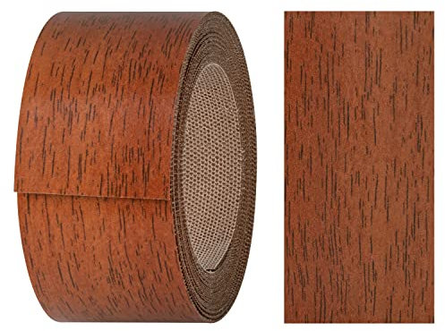 haggiy Kantenumleimer aus Melamin mit Schmelzkleber, 40 mm x 5 m | Umleimer zum Aufbügeln f. Regalbretter & Platten | Kantenband - Dekor: Nussbaum