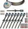 Rankhilfe/Ranksystem ''M'' aus Edelstahl - Wandabstand 50mm (Set 5) mit 8 Wandhaltern und 10m Drahtseil